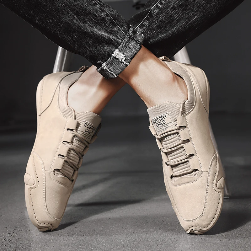 Men's Hiking Shoes Genuine Leather Non-slip Waterproof Sneakers Spring Trekking Sneakers Outdoor Travel Climbing Sports Shoes