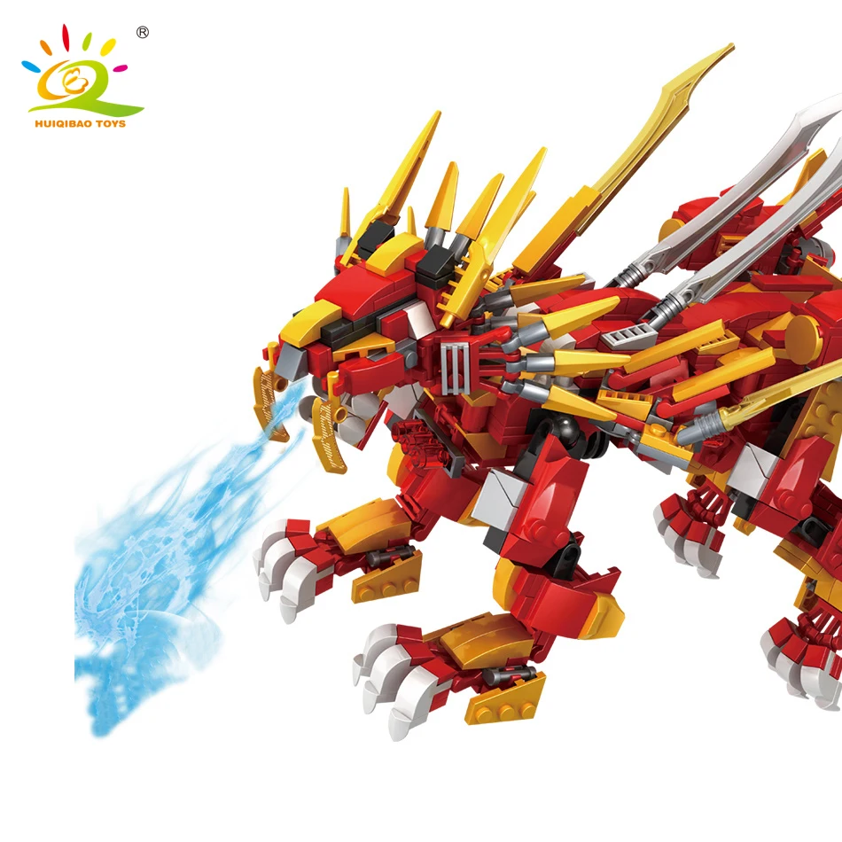 Игрушки-подарки 800 + шт. Ниндзя Летающий Огонь лев строительные блоки Совместимые