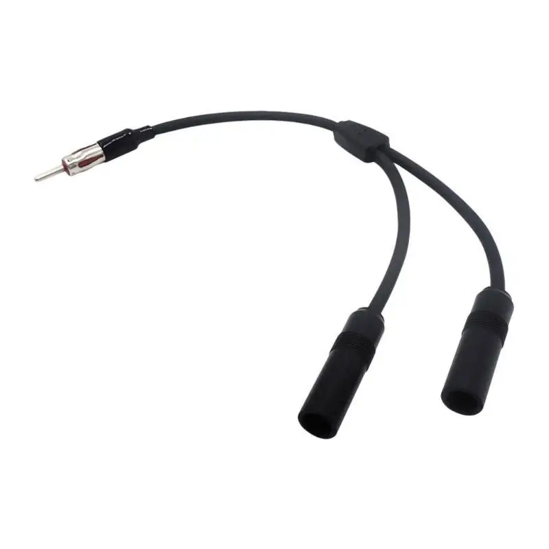 

Car Antenna Cable Adapter Aluminum Plug In 1 For 2 Radio Antenna Extension Cable 1XCF