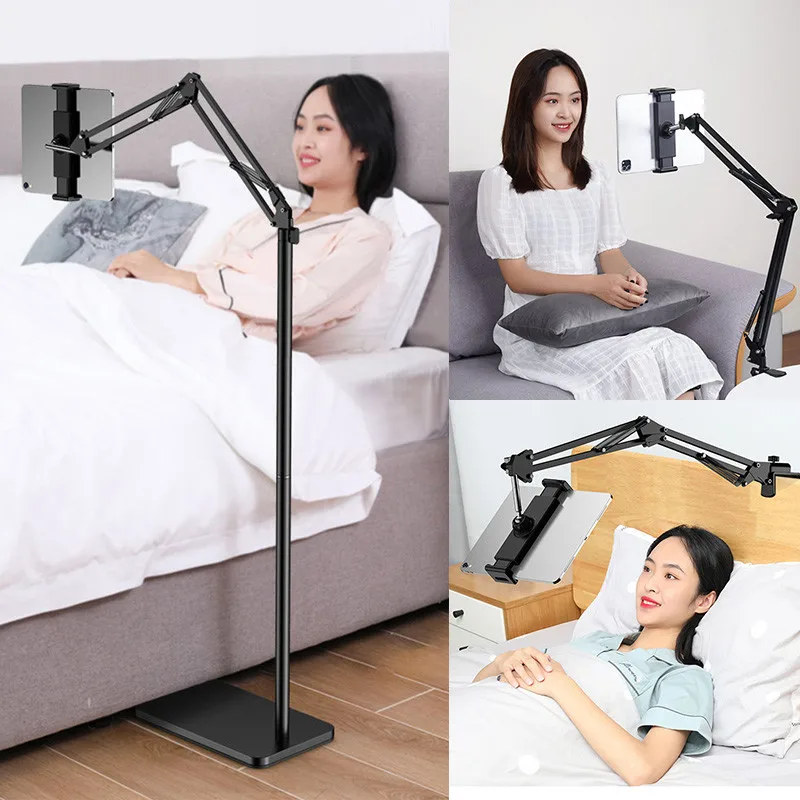 

SMOYNG Aluminum Scalable Flexible Arm Floor Tablet Phone Stand Holder Support For Xiaomi iPad Pro12.9 Lounger Bed Mount Bracket