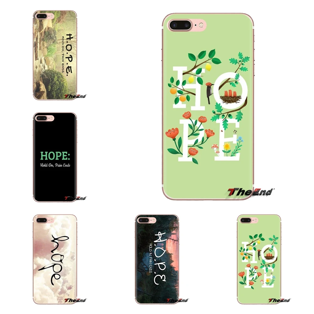 Soft Cases Cover For iPhone XS Max XR X 4 4S 5 5S 5C SE 6 6S 7 8 Plus Samsung Galaxy J1 J3 J5 J7 A3 A5 Hold On Pain Ends H.O.P.E |