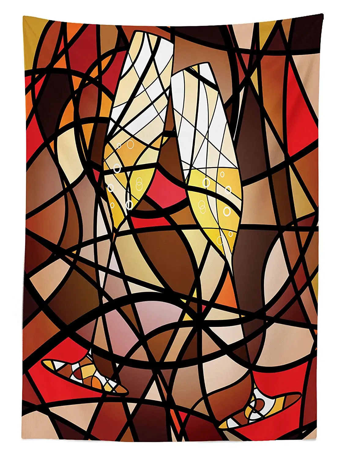 Зимняя Декоративная скатерть бокалы шампанского на красочных абстрактных