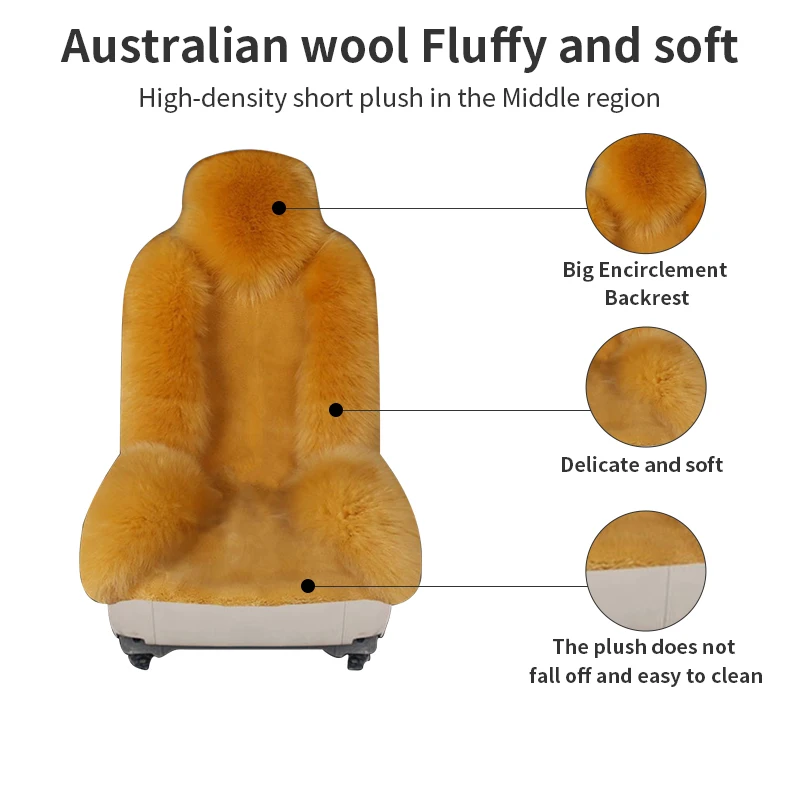 1 шт. чехол на переднее автомобильное сиденье шерстяная овчина зимняя