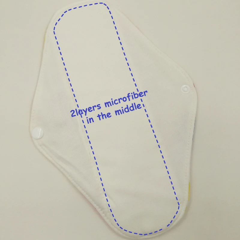 Женские многоразовые тканевые прокладки с бамбуковой хлопковой подкладкой для