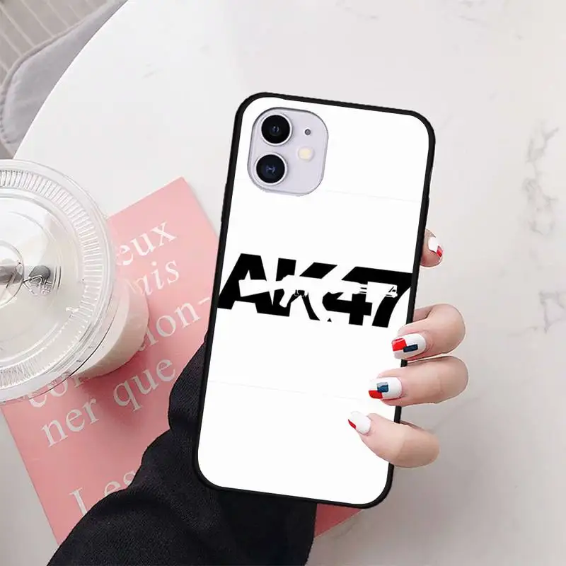 

AK47 Gun with roses Phone Case For iphone7 8 plus 7 8 6 6s plus X XR XS MAX 11 12 Pro Max Cover