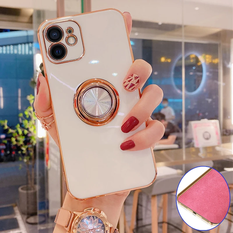 

Original Silicone Cover for IPhone 12 12 Pro Max Pro Max Case for IPhone 12 Mini Luxury Plating Phone Case for Iphone SE Cover