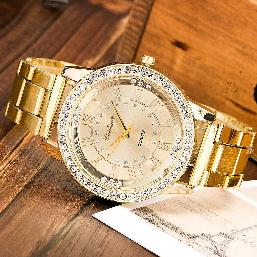 

Roman scale personality diamond steel band watch alloy quartz ladies watch