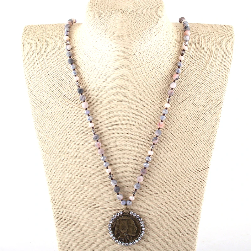 Модные богемные этнические ювелирные изделия 6 мм натуральные камни и стекло