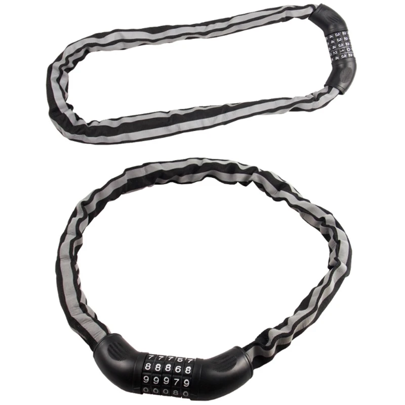 Цепочный замок для велосипеда 5 цифр код Комбинации велосипедный 1 м Спиральный