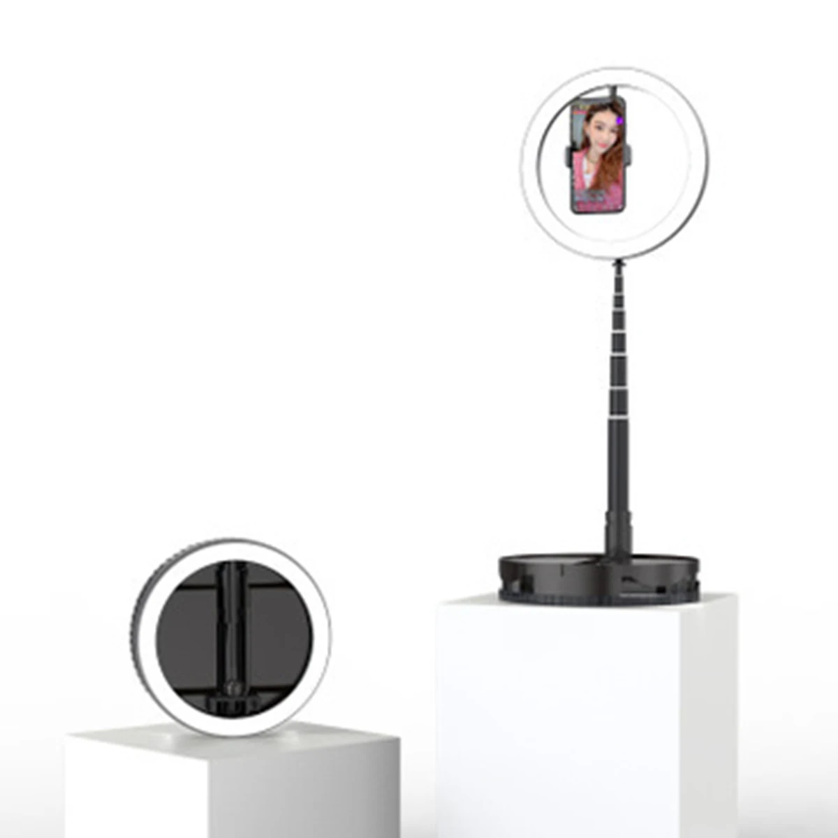 

10" Selfie Ring Light Easy Setup Portable Folding Dimmable Ring Fill Light with Phone Clip 3 Light Modes 10 Brightness Level10"