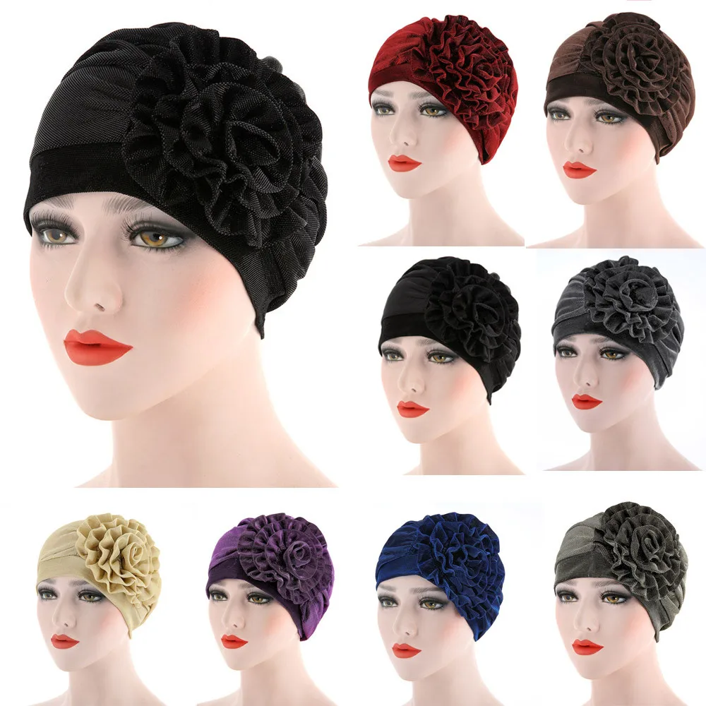 Женские индийские шляпы мусульманская шапка с рюшами одноцветная женская