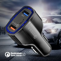 quick charge 3 0 car charger 5v 3 5a qc3 0 pd usb type c fast charging dual car mobile phone charger for iphone 7 samsung xiaomi