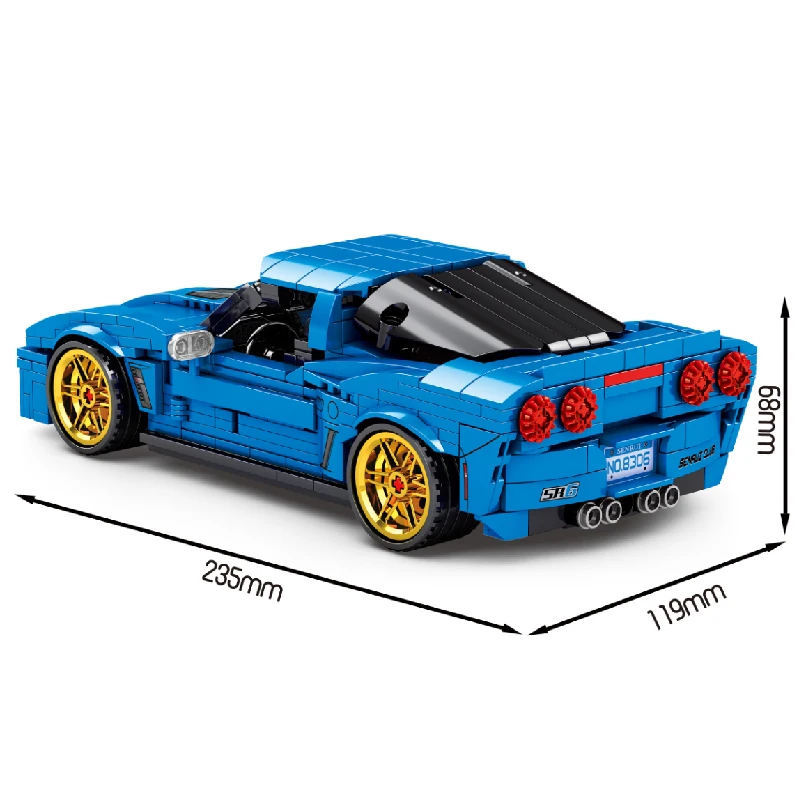 

MOC 668pcs Classic Car City Pull Back Sports Car Building Block Model High-Tech Speed Roadster Kid Toy Assembled DIY Bricks Gift