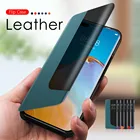 Для Huawei P40 Pro Чехол три поколения смарт вид кожаный флип чехол для Huawei P40 P30 P20 Mate 20 Pro P40Pro P30Pro чехол Coq