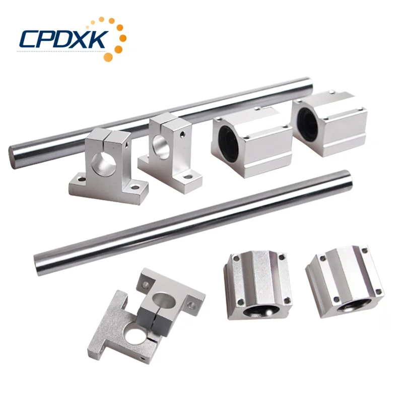 Linear Rail Linear support for guide rail Shaft +Linear Bearing Housing SCS...UU+Linear Rail Clamp SK for DIY CNC Routers