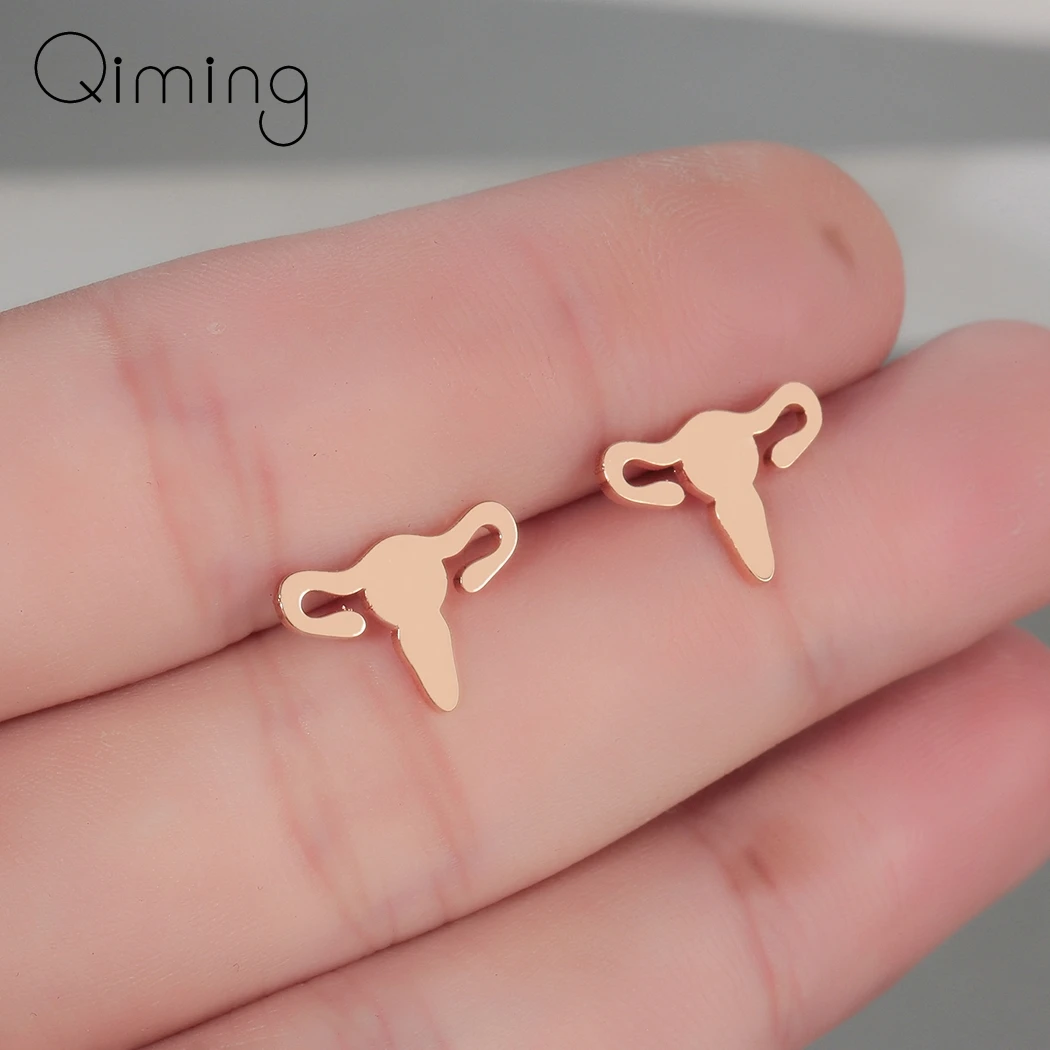 Женские серьги пусеты Tiny Uterus ювелирное изделие в стиле химиотерапии гвоздики для