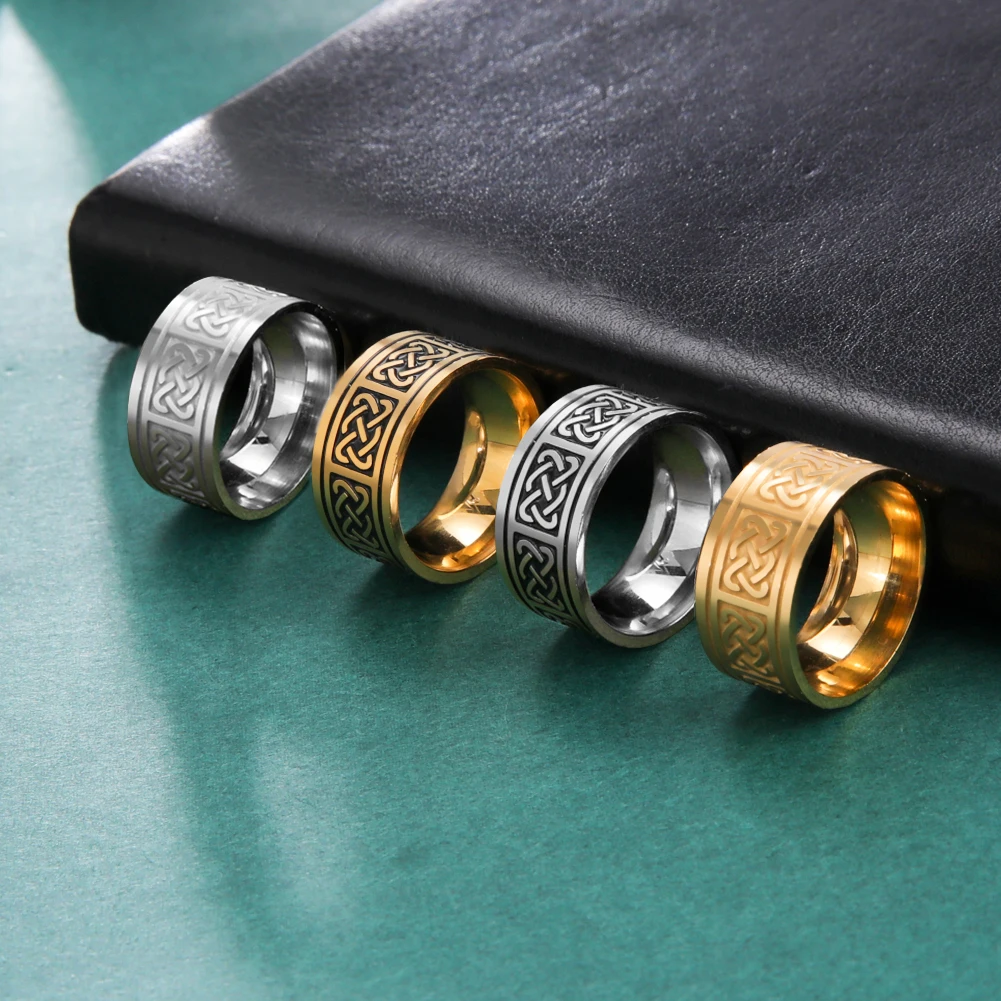 Мужское кольцо из нержавеющей стали Teamer Винтажное в стиле кельтика с узлом для
