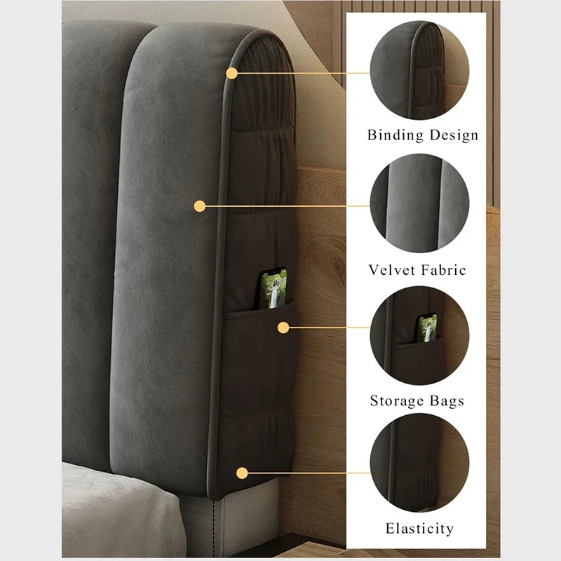 high quality soft thicken velvet quilted headboard cover all inclusive bed back protector cover short plush quilting head cover free global shipping