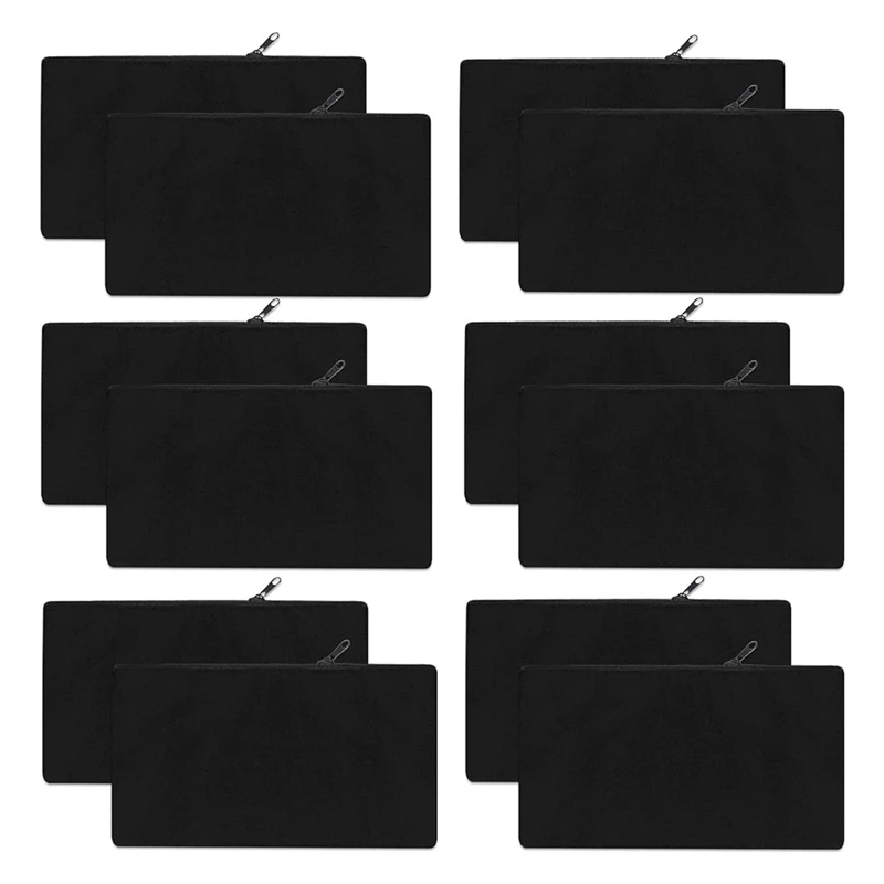 

12Pcs Blank Canvas Zipper Bags, 7.87 x 5.5 Inch Multipurpose Makeup Bags for Vinyl DIY Crafts, Party Gift, Pencil Bag