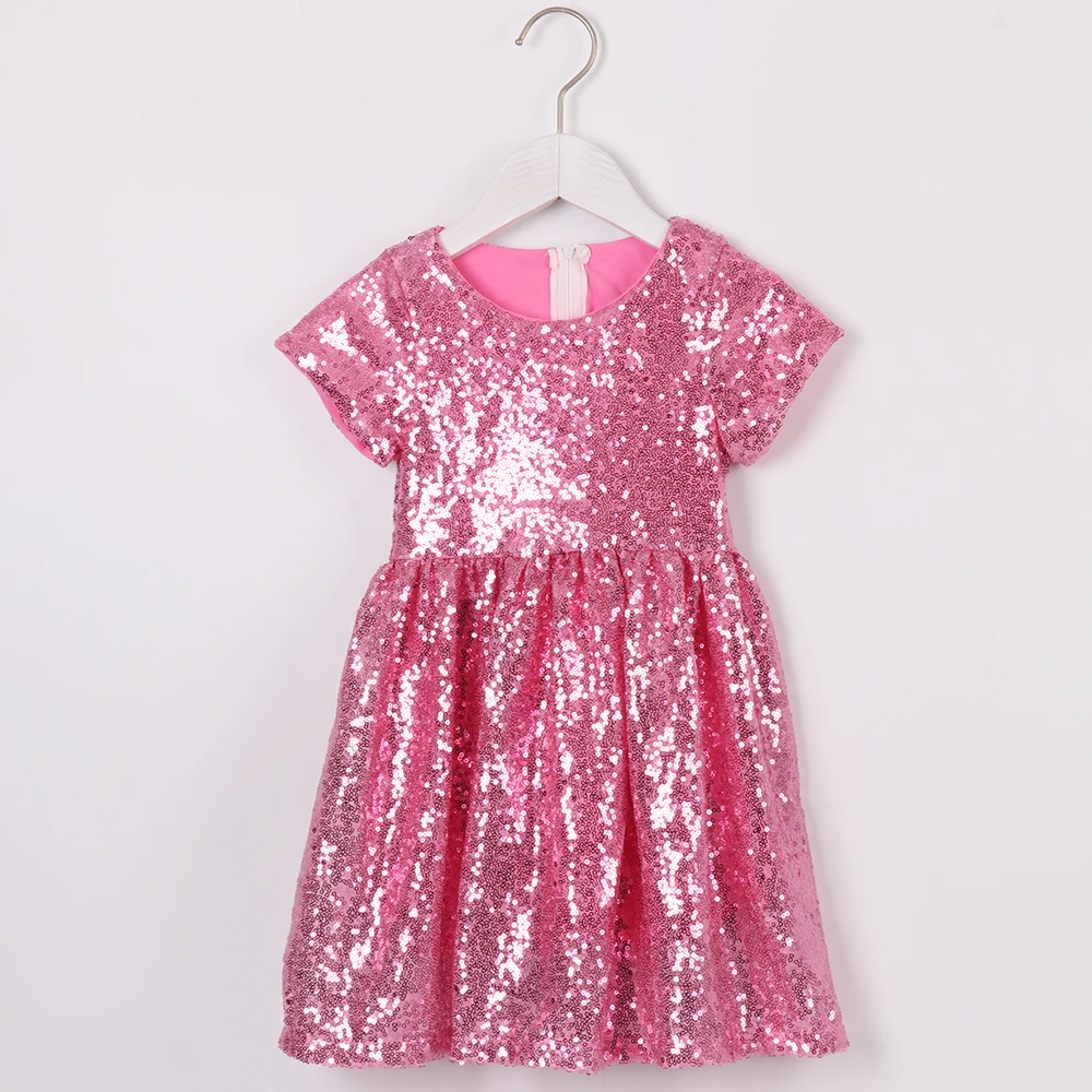 

Платье с блестками для маленьких девочек Розовое блестящее платье принцессы летнее платье для девочек, цвет бордовый платья для первого пр...