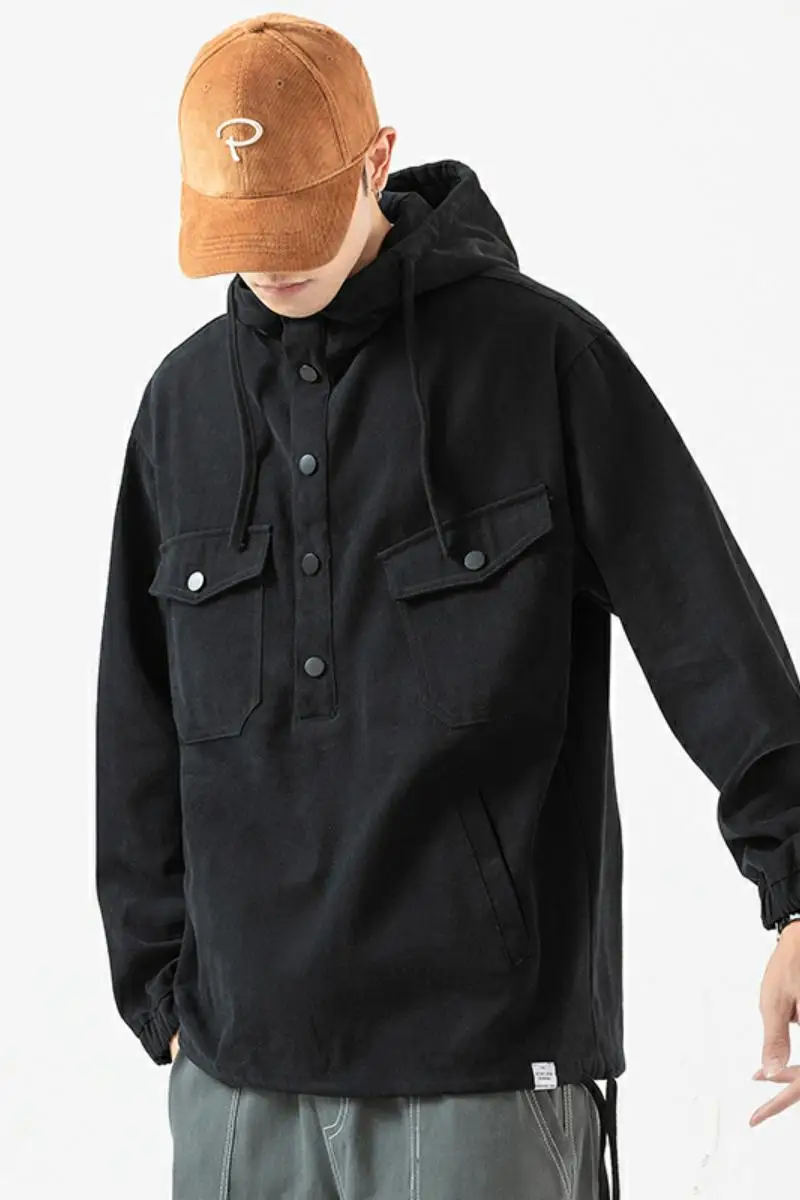 

Plus Hoodie Sweatshirt Mens Hip Hop style jacket Pullover Hoodies Streetwear Casual Fashion Pockets Man Coats