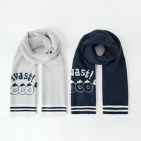 autumn winter new design cartoon tomato letters jacquard thick warm long scarf for women ladies knitted scarves