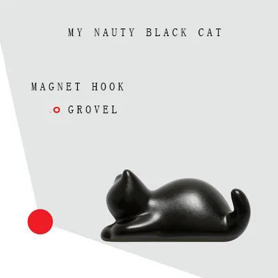 3D стерео животных черная кошка моделирование магнит на холодильник крюк