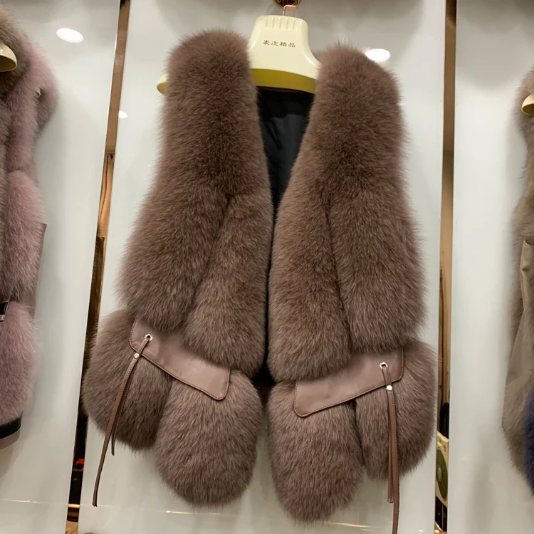 

Женский меховой жилет, дизайнерский жилет из натурального Лисьего меха, зима 2020