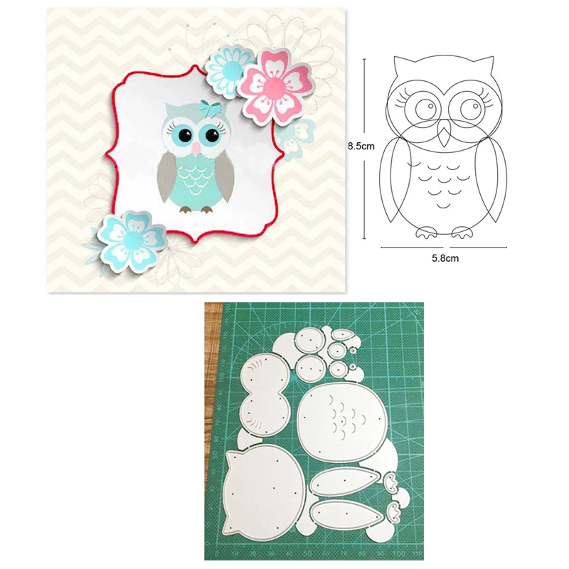 Металлические штампы для вырезания форма животных Сова Птица ветка винограда