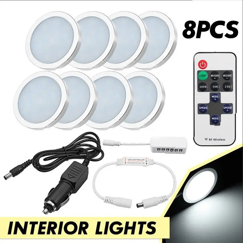 

OEM Camper Trailer Motor 12pcs Light Sensor With Remote Control Super Thin 12v Led Lighting
