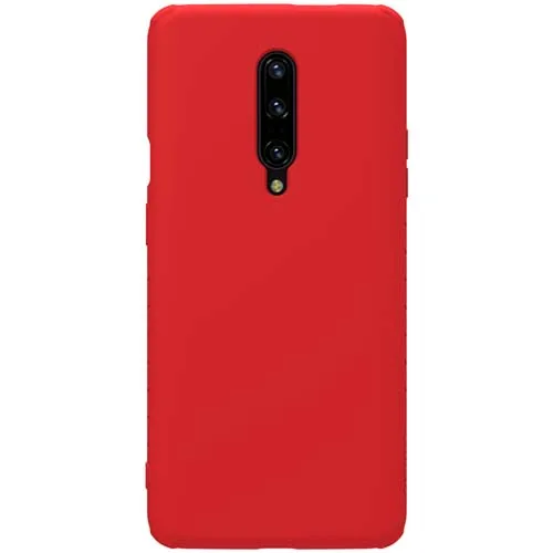 Nillkin резиновый обернутый защитный силиконовый чехол ТПУ для OnePlus 7 Pro Phone Shell нескользящий хороший сенсорный - Цвет: red case