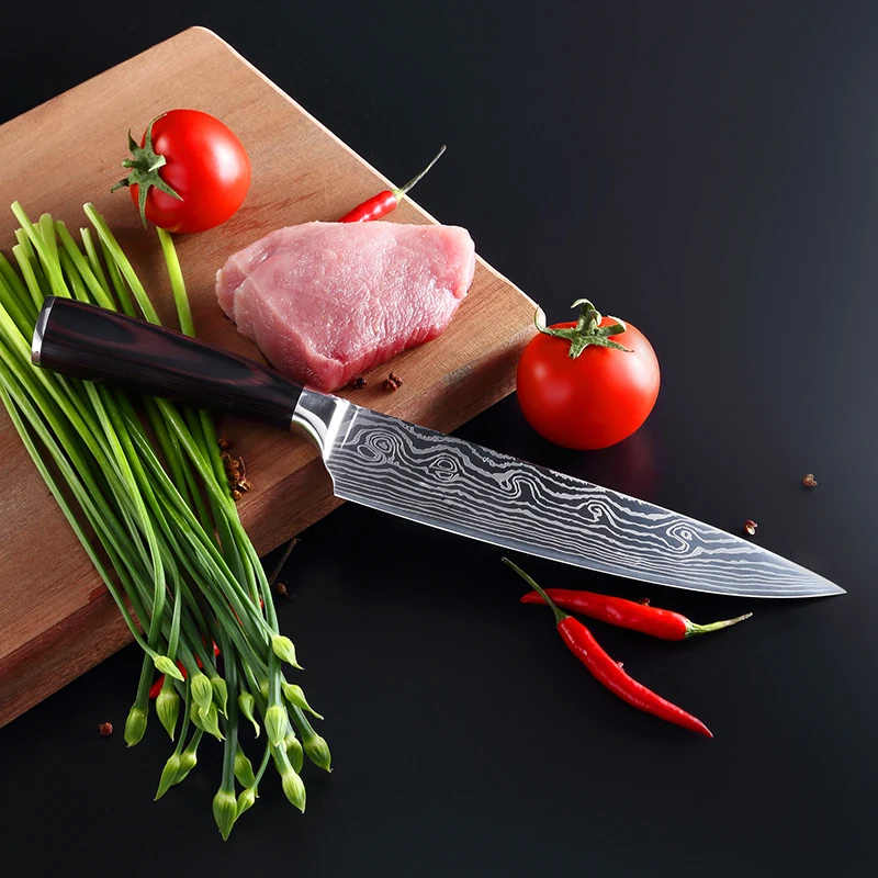 8 inch chef knife 7Cr13Mov slicer meat cutter fish sushi multi-function | Дом и сад