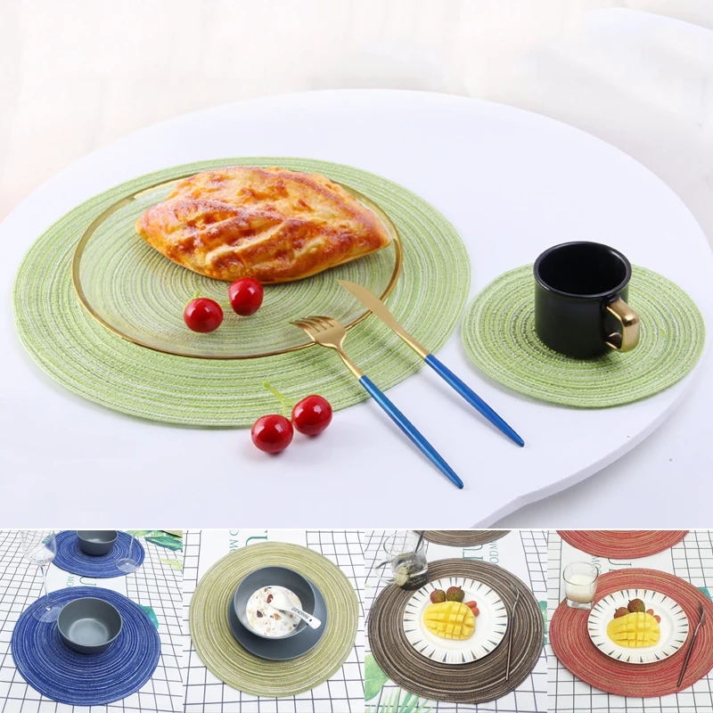 

18cm Round Tableware Mats & Pads Eco-Friendly Insulated Fashion Kitchen Bar Table Decorations