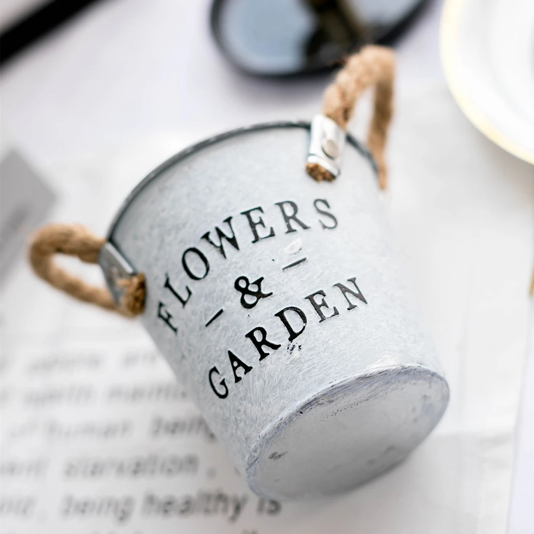 

Garden Supplies Balcony Decor Plant Style Rustic Metal Flower Pots Holder High Quality