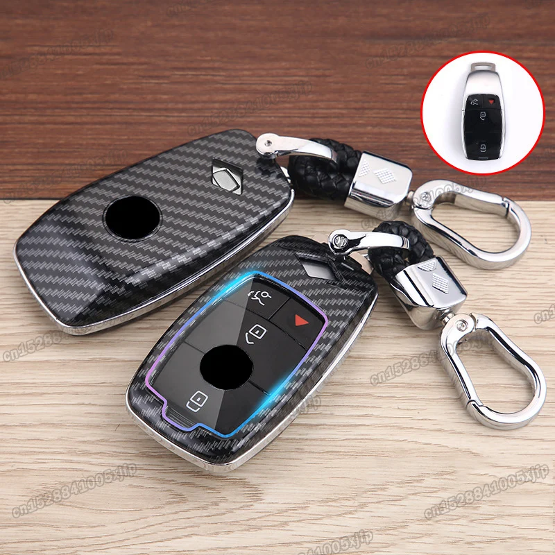 

carbon fiber car key case bag shell keychain for mercedes benz gle 350 320 400 500 w167 2019 2020 2021 2022 53 coupe 4matic 2023