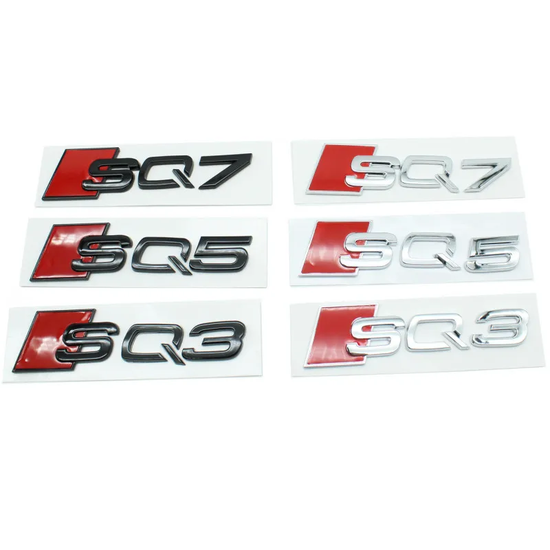 

Car 3D Metal Stickers and Decals For Audi SQ3 SQ5 SQ7 Q3 Q5 Q7 Car Rear Trunk Body Emblem Badge Stickers Styling Decoration