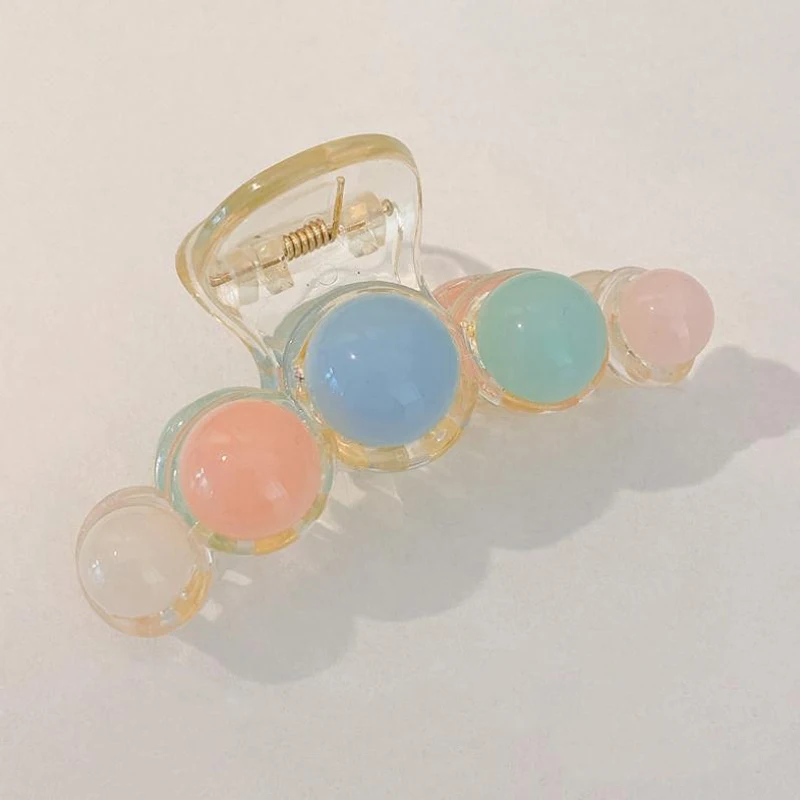

Candy Color Ladies Barrettes Acrylic Hair Claws Colorful Bean Shape Hairpins Makeup Hair Styling Hairgrips For Women Headdress