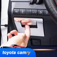 lsrtw2017 car driver side storage box switch panel cover trims for toyota camry 2019 2020 2018 70 v70 xv70 trd accessories auto