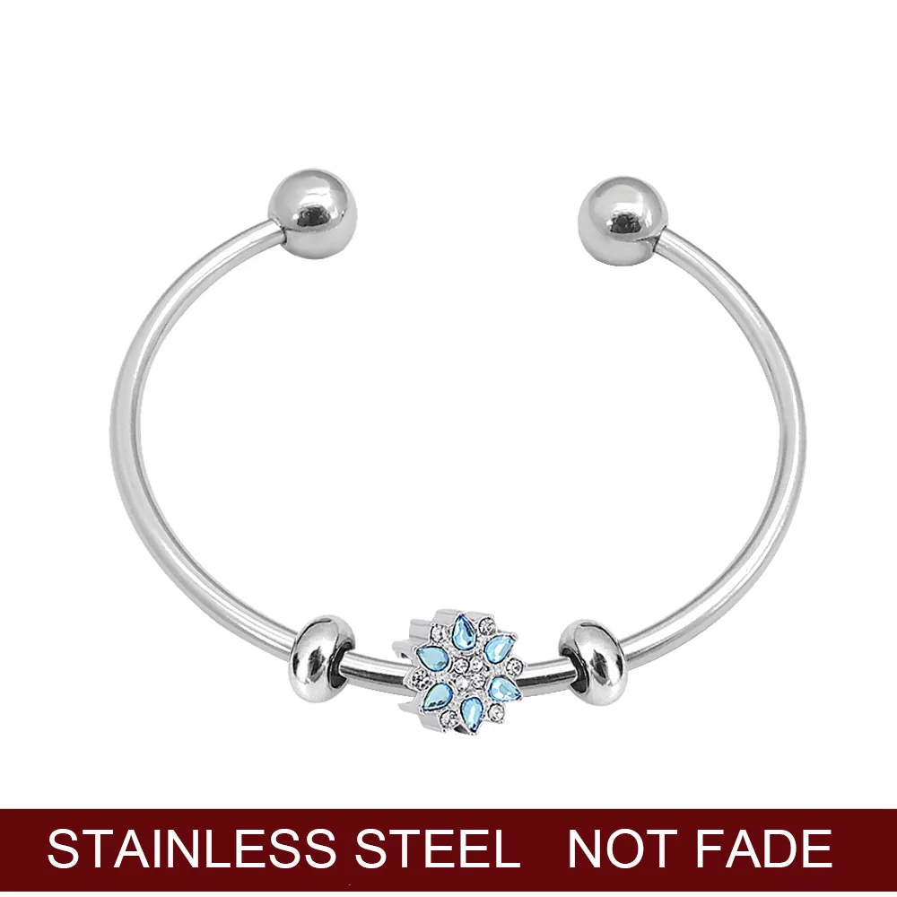 Нержавеющая сталь мяч открыт 60 мм браслеты манжетного типа шаровое окончание