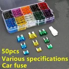 Предохранитель автомобильный среднего размера, 50 шт., 357, 5101520253035A40A