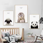 Настенная картина в скандинавском стиле с изображением слона, зебры, жирафа, панда, коала, животных, декор для детской комнаты