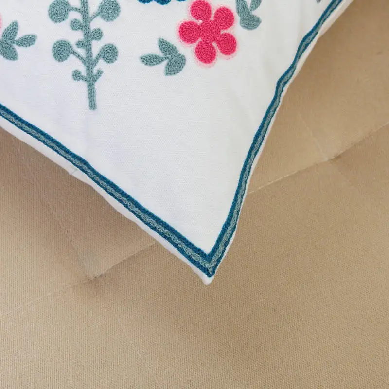 Наволочка для подушки с вышивкой из хлопка винтажной этническая цветами ручной