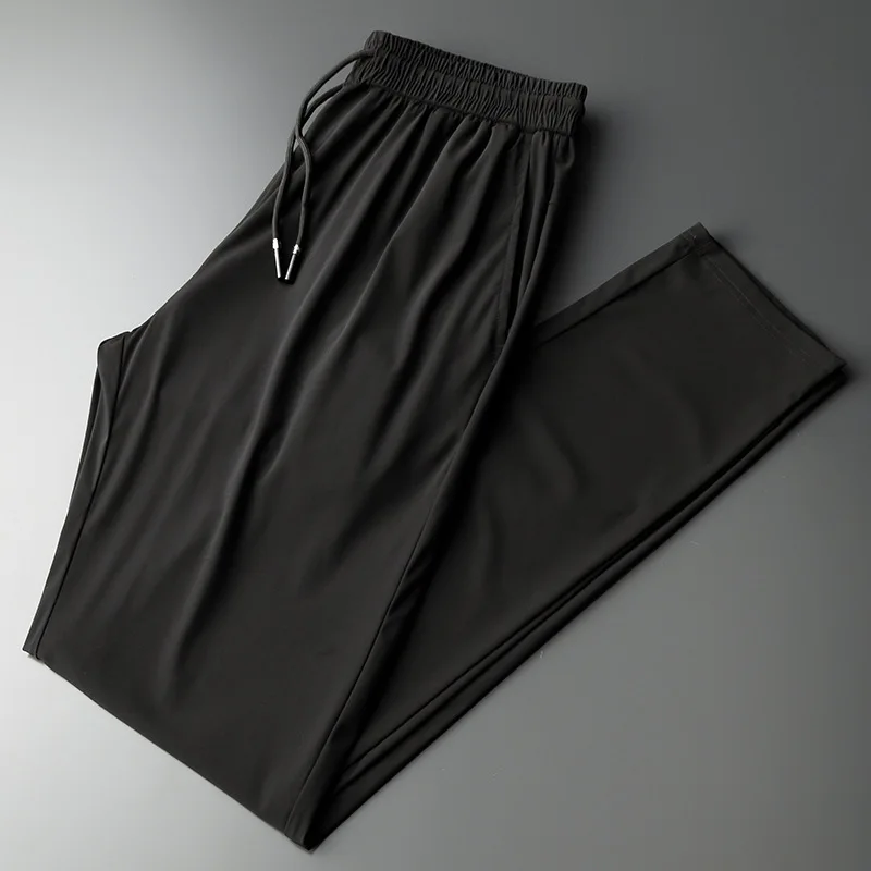 

2021 summer wear thin ice men's oversize sports pants oversize fat man loose casual straight pants