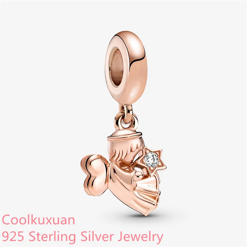 Подвеска-Шарм в виде сердца крыла ангела серебро 100% пробы подходит для