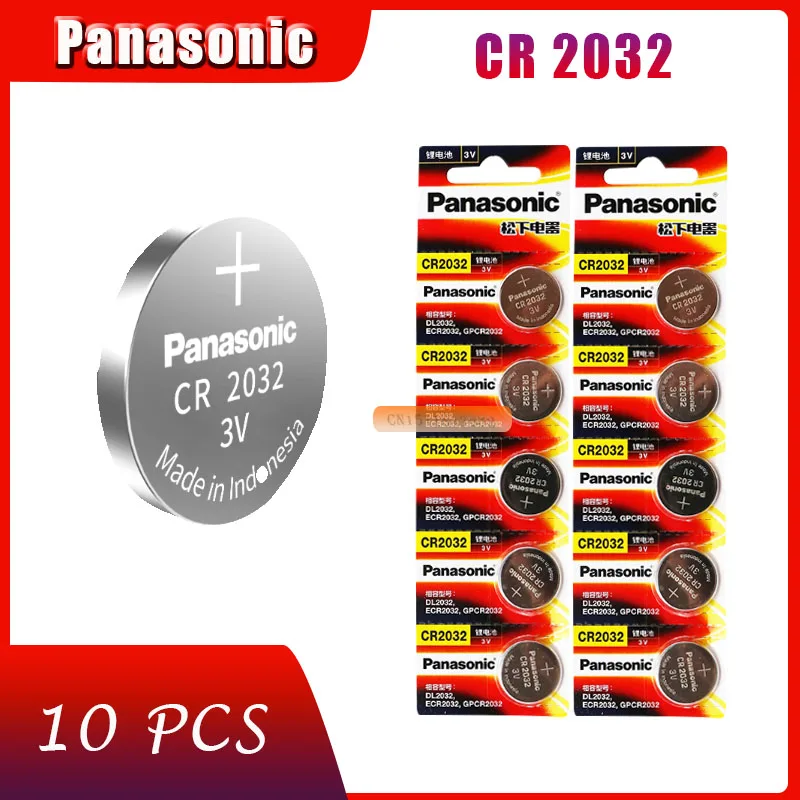 10 шт. бренд Новая батарея для цифрового фотоаппарата PANASONIC cr2032 3v кнопочная ячейка батарейки-таблетки для мобильного часо-компьютер cr 2032