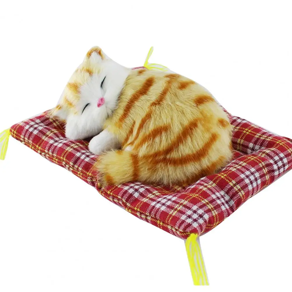 

Simulation Cute Cat Kitten Sound Plush Doll Toy with Sleeping Mat Home Decor Simulation Cat Ornament Stuffed Animals Plush