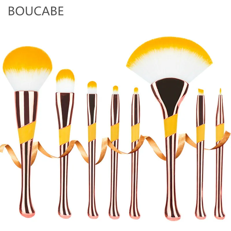 Набор кистей для макияжа Pro 2/8 шт тональный набор пудра румяна тени век губная