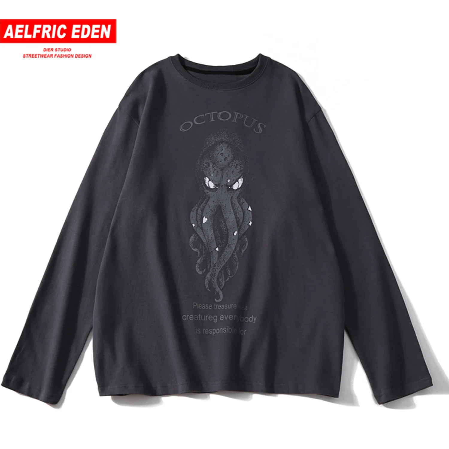 Aelfric Eden хип хоп толстовки мужские осенние Harajuku уличная Осьминог печатных с