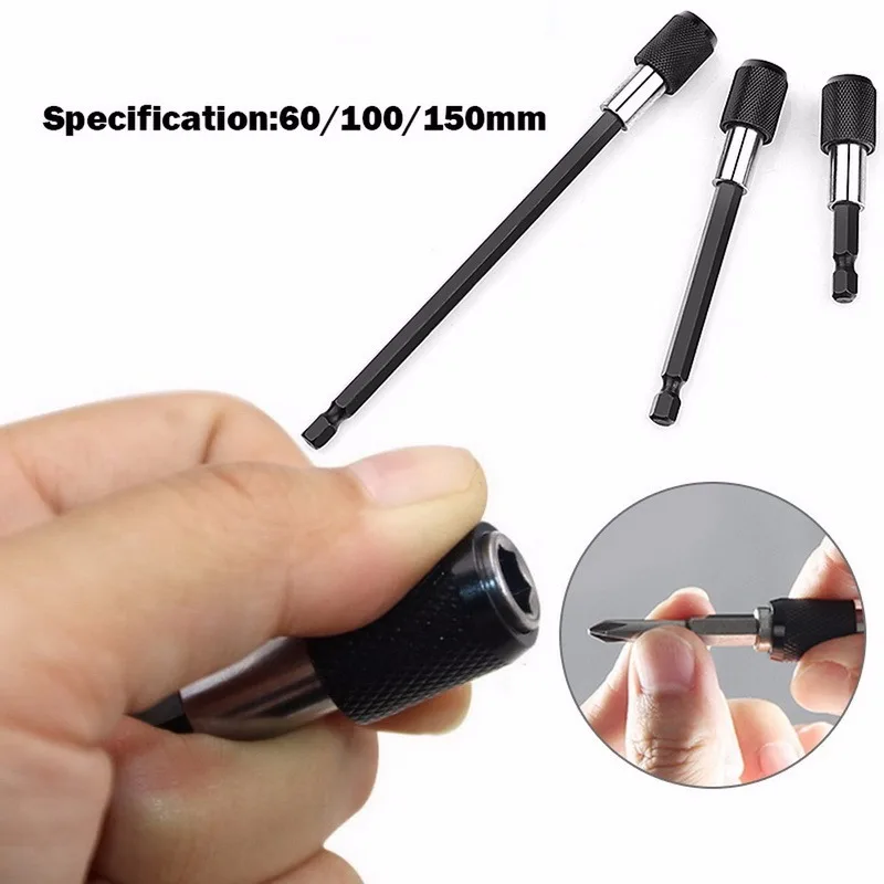 

60/100/150 MM Drive Hex Quick Release Self-locking Post Extension Rod Electric Drill Screwdriver Long Quick Adapter Rod
