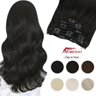 Moresoo человеческие волосы на заколке для наращивания 7 шт. машинка Реми шиньон для женщин однотонная длина естественных искусств